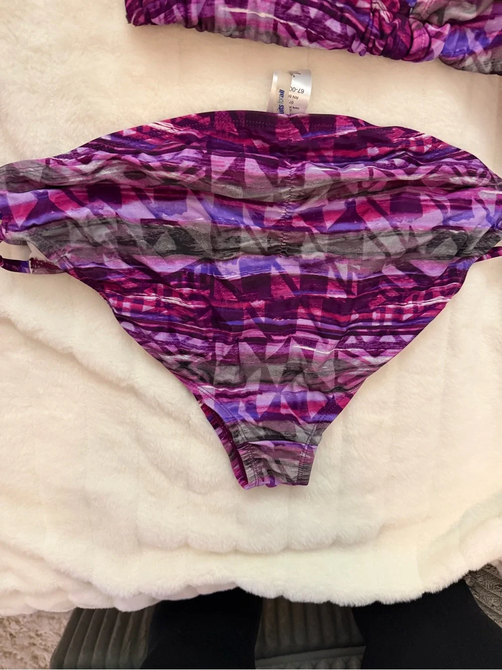 Swimsuits For All Purple Multi-Pattern Two-Piece Bikini - Picture 2 of 3